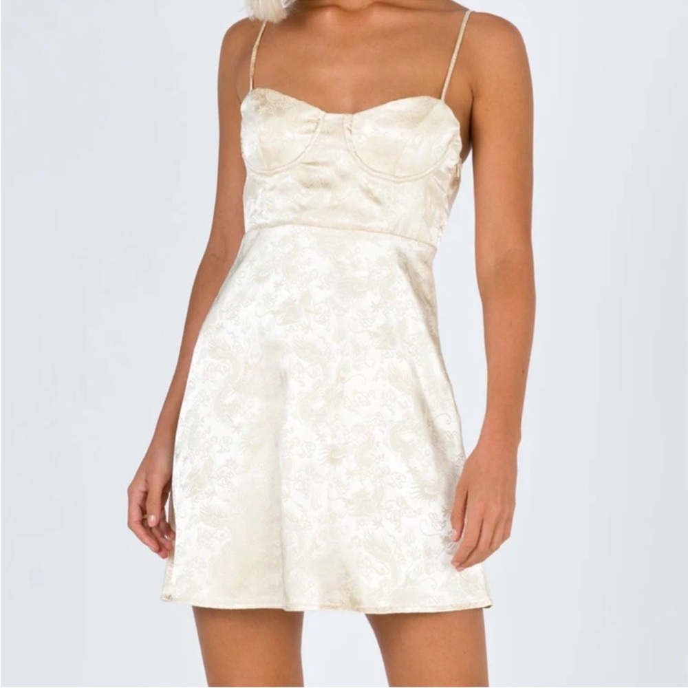 Princess Polly Satin Chemise Cream Elegant Sleepwear